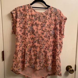 Pink - floral - loft - blouse